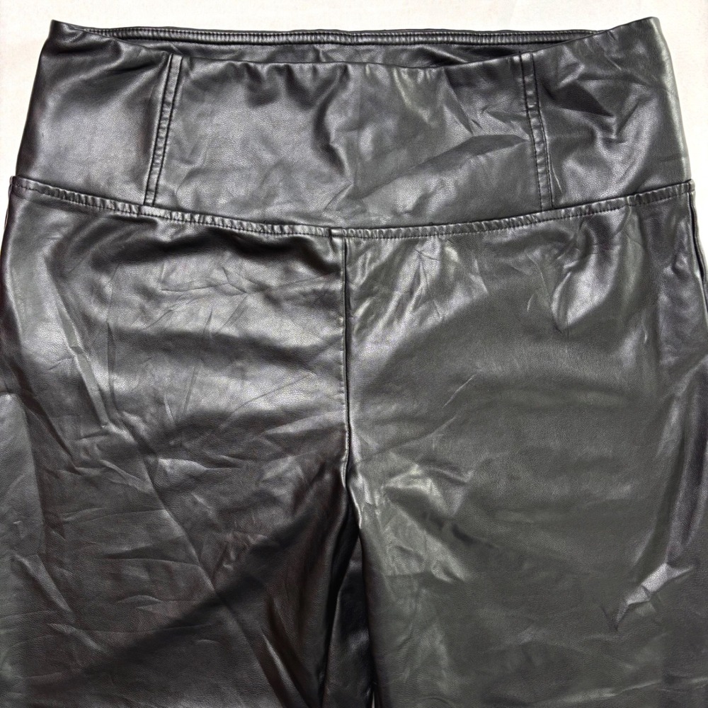 Studio Badgley Mischka Black Faux Leather High Waisted Leggings Womens Large